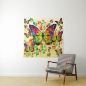 SPRINGBUTTERFLIES COLORFUL NATUUR WANDKLEED (In situ)