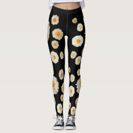 SpringCustom Leggings, Witte madeliefjes bloemenku Leggings