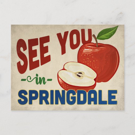 Springdale Arkansas Apple - Vintage Travel Briefkaart (Voorkant)