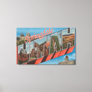 Springdale, Utah - grote letterscènes Canvas Afdruk