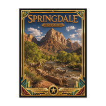Springdale Utah Vintage Art Deco Gouden Tijdperk