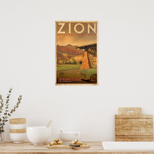  Springdale Zion's Hometown Travel Poster (Keuken)