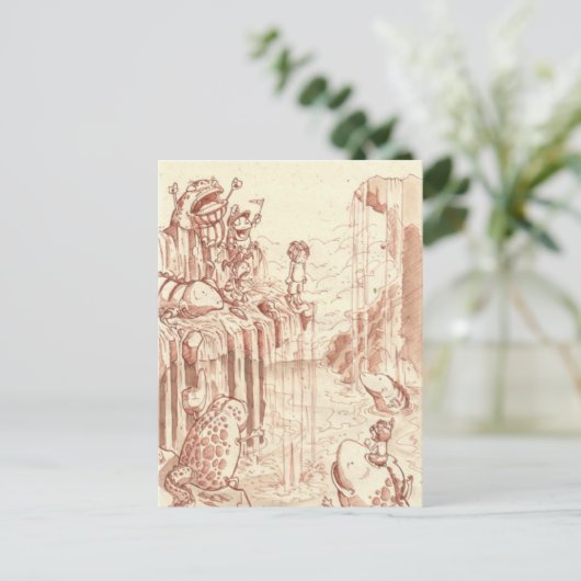 springen briefkaart (Staand voorkant)