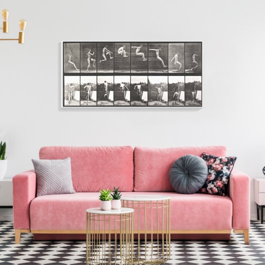 Springen, hardlopen, verspringen 1887 Edweard Muyb Canvas Afdruk (Insitu (Woonkamer))