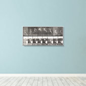 Springen, hardlopen, verspringen 1887 Edweard Muyb Canvas Afdruk (Insitu (Houten vloer))