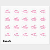 SPRINGEN met springpaard (roze) Ronde Sticker (Vel)