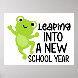 Springen naar leren – Pret & Fris Start Design Poster