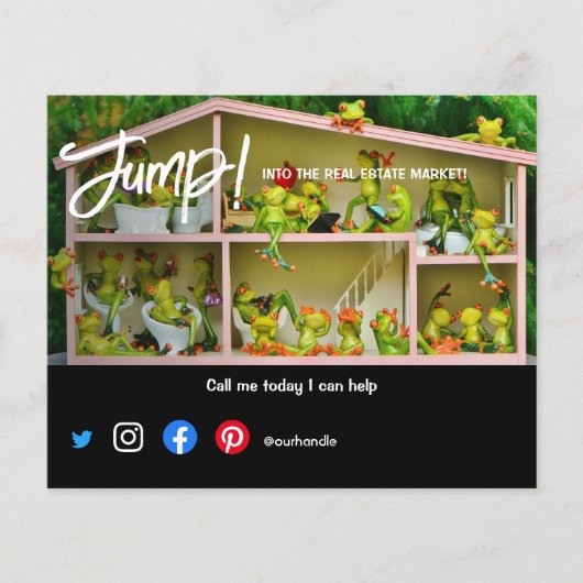 springen op de vastgoedmarkt huis verkopen kikker flyer (Voorkant)