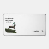 Springen Paard Jockey In Groene Bureaumat (Voorkant)