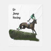 springen paard jockey in groene fleece deken (Voorkant)