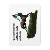 Springen Paard Jockey In Groene Flexibele Magnet Magneet (Verticaal)