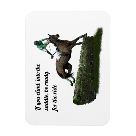 Springen Paard Jockey In Groene Flexibele Magnet Magneet (Verticaal)