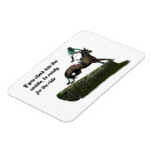 Springen Paard Jockey In Groene Flexibele Magnet Magneet (Linkerzijde)