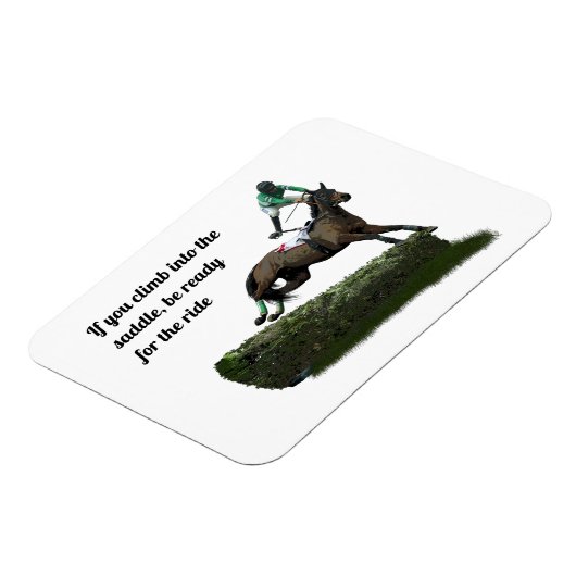 Springen Paard Jockey In Groene Flexibele Magnet Magneet (Linkerzijde)