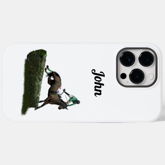 Springen Paard Jockey In Groene iPhone / iPad hoes (Achterkant (horizontaal))