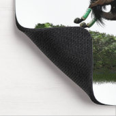 springen paard jockey in groene Muismat (Hoek)