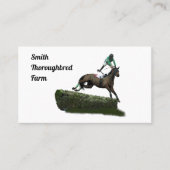 springen paard jockey in groene Visitekaartjes (Voorkant)