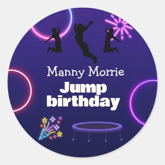 springen ronde sticker (Voorkant)