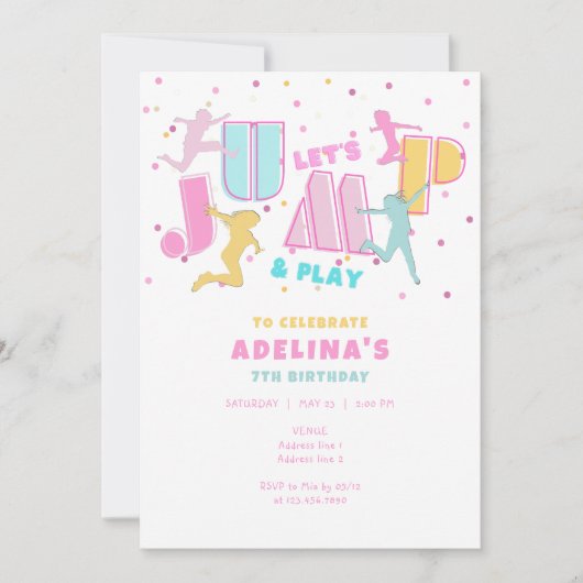 Springen & Spelen Trampoline Bounce House Meisje V Kaart (Voorkant)