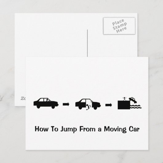 Springen van een bewegende auto Post Kaart (Voorkant / Achterkant)