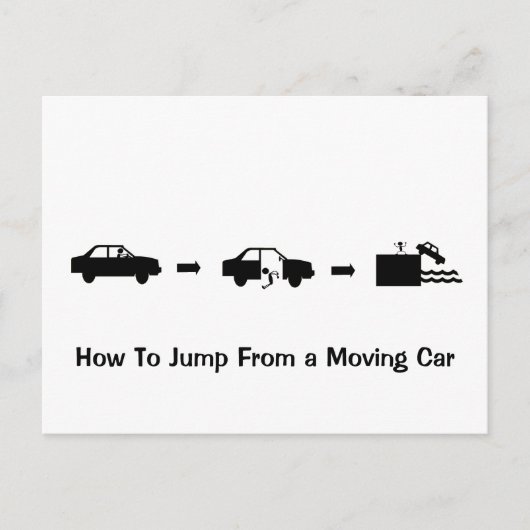 Springen van een bewegende auto Post Kaart (Voorkant)