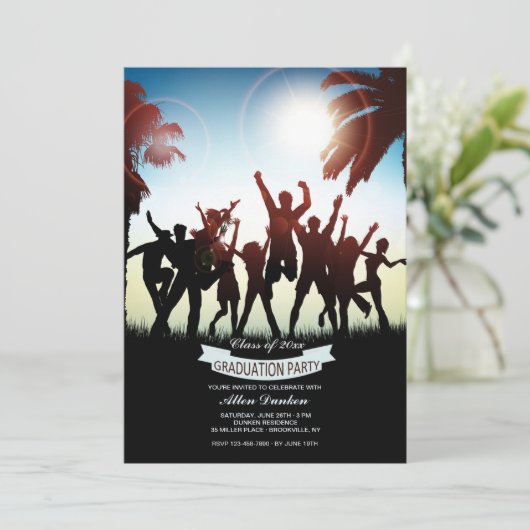 Springen voor Joy Invitation Kaart (Staand voorkant)