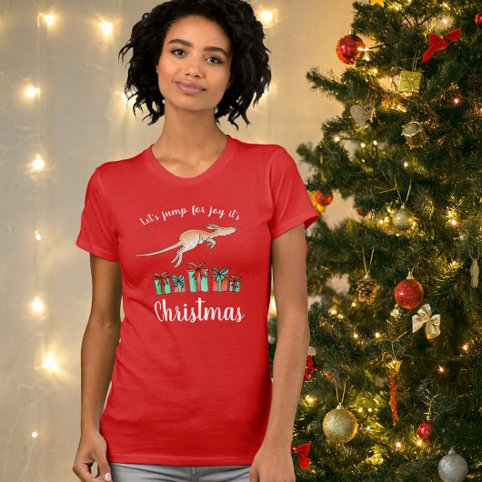 Springen voor vreugde Kangaroo Kerstmis t-shirt