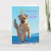 Springen voor vreugde, Wheaten Terrier, Verjaardag Kaart (Voorkant)