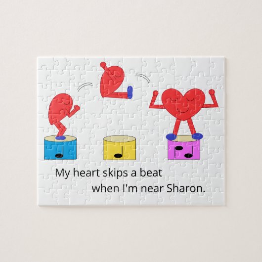 Springend Hart in de Liefde: Wit Legpuzzel (Horizontaal)