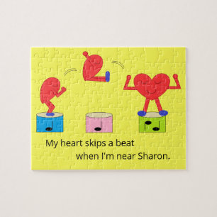 Springend Hart in Liefde: Geel Legpuzzel