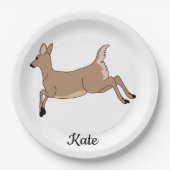 springend hert papieren bordje (Voorkant)