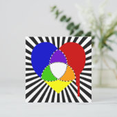 springend kleurengrafiekhart kaart (Staand voorkant)