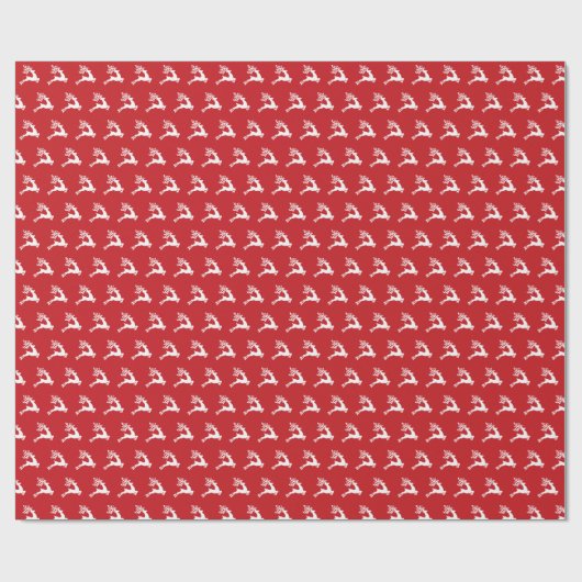 Springend rendierpatroon cadeaupapier (Vlak)