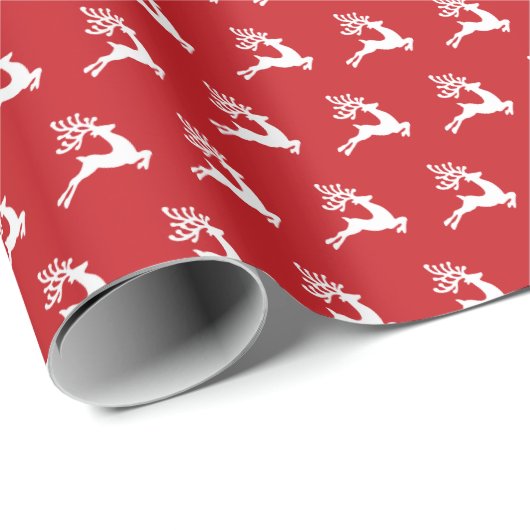 Springend rendierpatroon cadeaupapier (Rol Hoek)