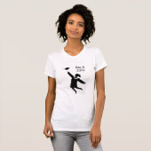 Springende afgestudeerde meisje, jaar van afstuder t-shirt (Voorkant volledig)