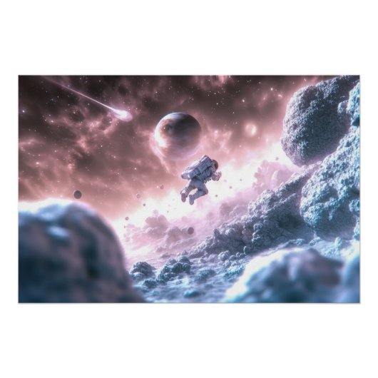 Springende astronaut perfect poster (Voorkant)