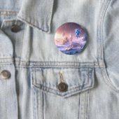 Springende astronaut ronde button 5,7 cm (In situ)