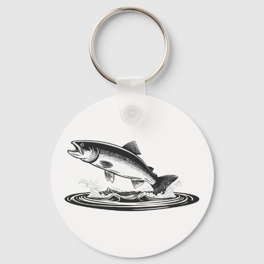springende Atlantische zalm Sleutelhanger (Voorkant)