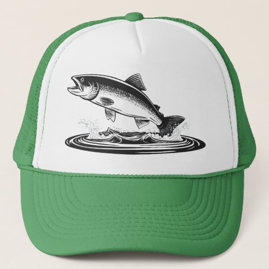 springende Atlantische zalm Trucker Pet (Voorkant)