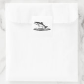 springende Atlantische zalmvis Vierkante Sticker (Tas)