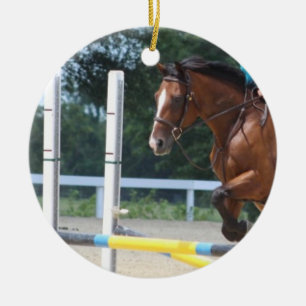 Springende baai paard ornament