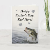 Springende Baars Harten Reel Held Vaderdag Kaart (Voorkant)