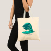 Springende Blauwe Dolfijnen Gepersonaliseerd Tote Bag (Voorkant (product))