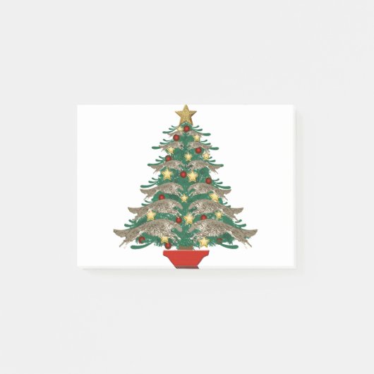 Springende Borzoi Kerstboom Post-it® Notes (Voorkant)