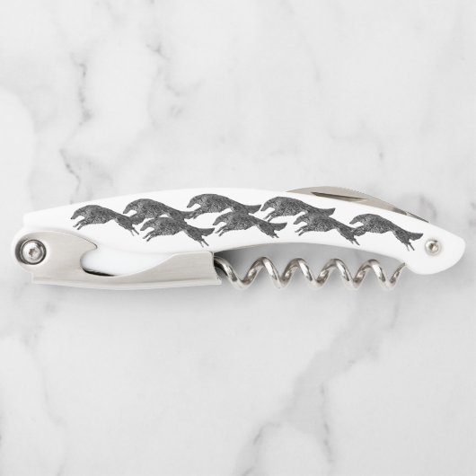 Springende Borzoi Kurkentrekker (Voorkant)