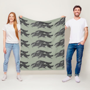 Springende Borzoi-wol deken