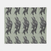 Springende Borzoi-wol deken (Voorkant (Horizontaal))