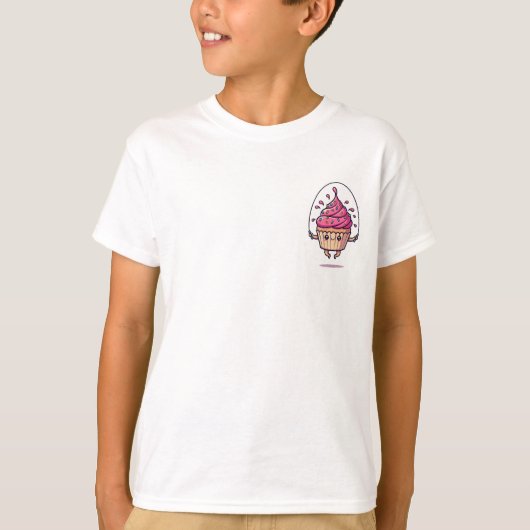 Springende Cupcake Sprinkels Pret Kinderen T-shirt (Voorkant)