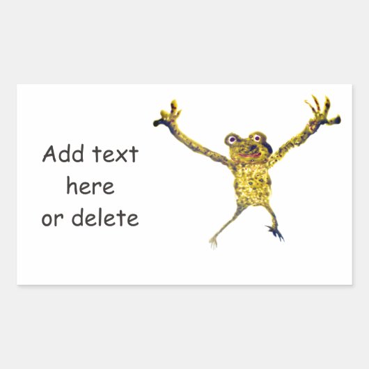 springende dansen kikker grappig dier rechthoekige sticker (Voorkant)