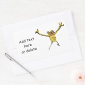 springende dansen kikker grappig dier rechthoekige sticker (Envelop)